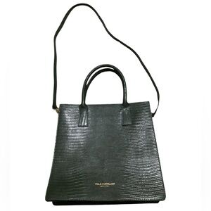 Viola castellani alligator Textured green Women's Bag with shoulder strap